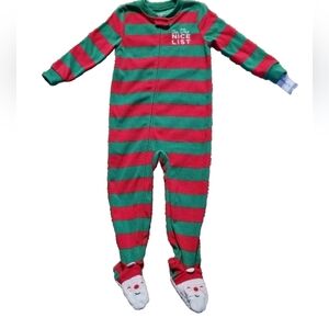 NWT Carter's Holiday footie pajamas  Size 3T Colors red and green